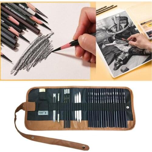 29pcs Sketch Pencil Set Professional Sketching Drawing Art Pencil Set Graphite Charcoal Stick Artist For Painter School Students