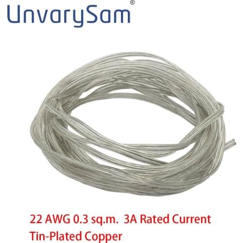 2Pin LED Extension Tinned Copper Wire PVC Transparent Hose Waterproof Heat Resistant Cable 2x0.32 mm² 22AWG for LED Strip Light