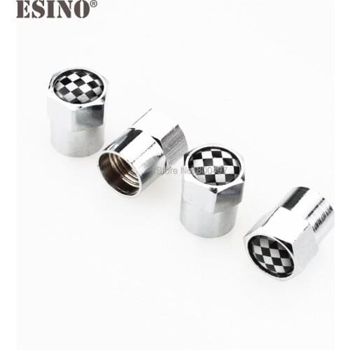 40 x Car Styling Cool Fashion Stainless Zinc Alloy Check Flag Car Tire Valve Caps Wheel Tires Tyre Stem Air Cap Airtight Covers
