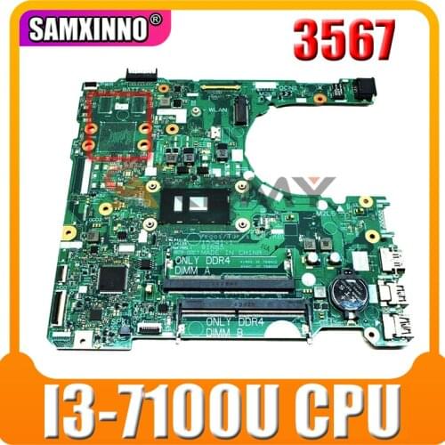 Akemy For DELL Inspiron 3567 Laptop Motherboard CN-0RY2Y1 0RY2Y1 RY2Y1 15341-1 With SR2ZW I3-7100U DDR4
