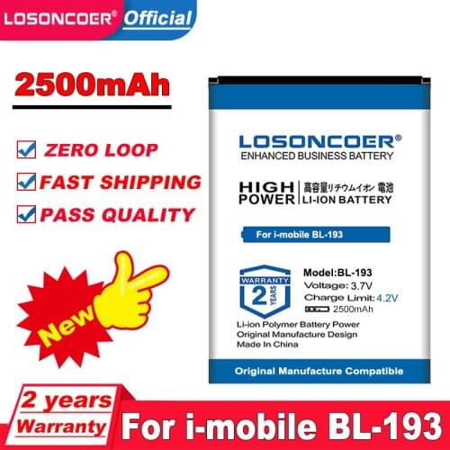 LOSONCOER 2500mAh BL-193 Replacement Battery for I-mobile BL-193 Batteria Mobile Phone Li-ion Bateria Li-Polymer Battery