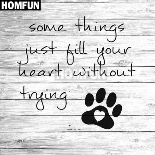 HOMFUN Full Square/Round Drill 5D DIY Diamond Painting "Signs text" 3D Embroidery Cross Stitch 5D Home Decor A00065