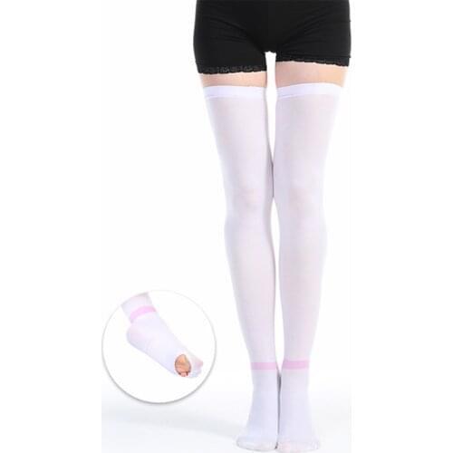 White Elastic sock for preventing thrombosis varicose vein deep vein thrombosis pressure socks