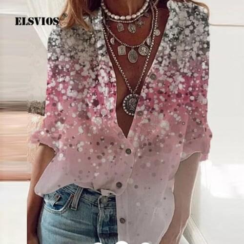 Casual Loose Streetwear Shirt Women 2021 Fall Summer V-neck Long Sleeve Buttons Blouse Fashion Elegant Ladies Office Blouses 3XL
