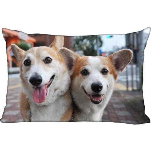 Pembroke Welsh Corgi Pillowcase 45x35cm(One Side)Rectangle Zipper Pillow Case Print Throw Wedding Decorative Pillowcase Cover