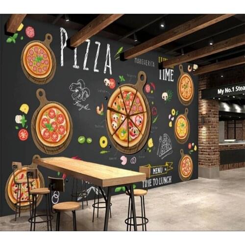 Beibehang Custom wallpaper pizzeria restaurant background decoration tooling background murals photo wallpaper for wall 3 d