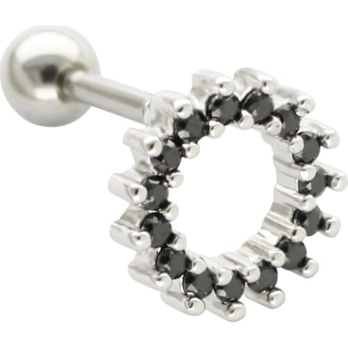 JHJT 16G Cartilage Earrings Stud G23 Titanium Flower Helix Tragus Ear Ring Piercing Body Jewelry