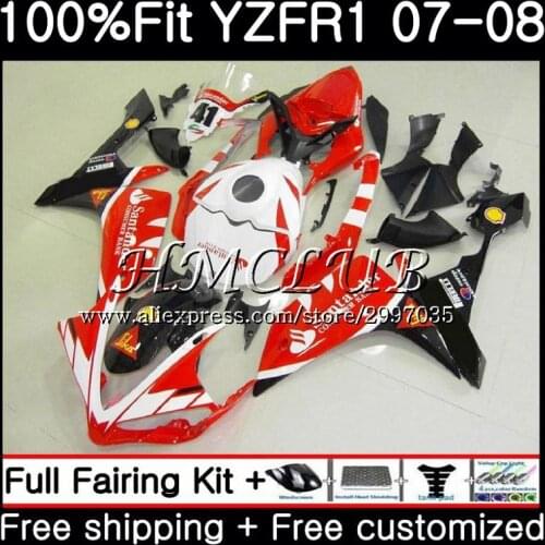Injection Body For YAMAHA YZF R 1 YZF 1000 YZF R1 2007 2008 11HC13 YZF1000 YZF-1000 YZF-R1 Santander YZFR1 07 08 Fairing kit