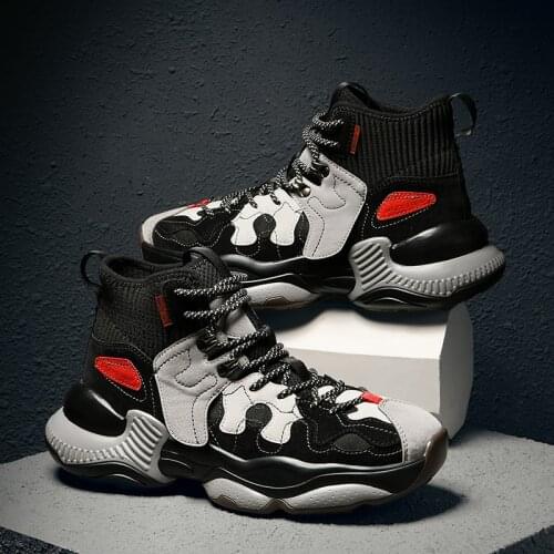 INS Hot Running Shoes High Top Men Sneakers Chunky Dad Shoes Jogging Trainers Men Breathable Sports Zapatillas Hombre Deportiva