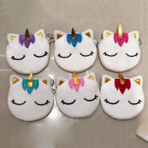 Cute Mini Coin Bag Woman Unicorn Cartoon Pattern Colorful Pattern Coin Purses Zipper Travel Wallet Many Colors Available