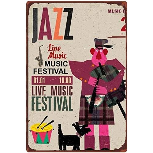 Music3 Tin Sign Yard Circus Party Farm Entertainment Venue Concert Bedroom School Iron Door Wall PainTing Metal Plate