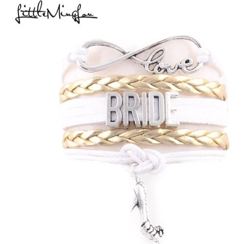 Little MingLou Infinity Love bride flower girl Bridesmaid bride mom wedding bracelet shoes charm women men bracelets & bangles