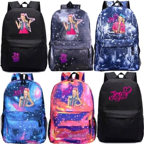 New School Backpack Jojo Siwa Cute Book Bags Back to School Gift for Children Teenagers Daily Use Rucksack