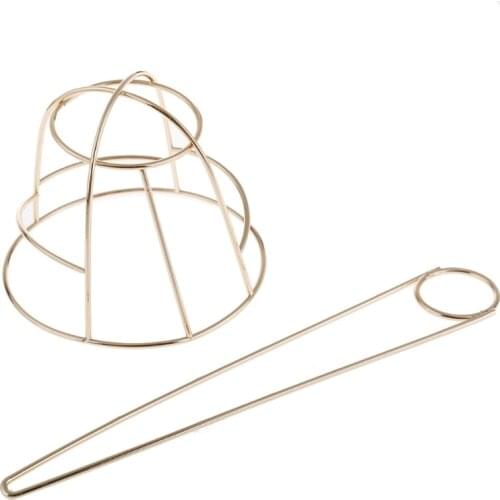 Hollow Geometric Metal Hair Stick Bun Holder Hairpin Barrette Hair Clip Clamp Headdress