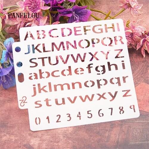 English alphabet scrapbook stencils spray plastic mold shield DIY cake hollow Embellishment printing lace ruler valentine