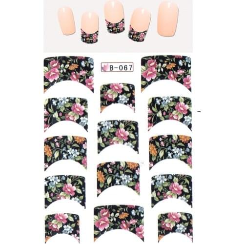 UPRETTEGO NAIL ART BEAUTY WATER DECAL SLIDER NAIL STICKER TROPICAL FLOWER ROSE JASMINE LILY GREEN LEAF B067-077