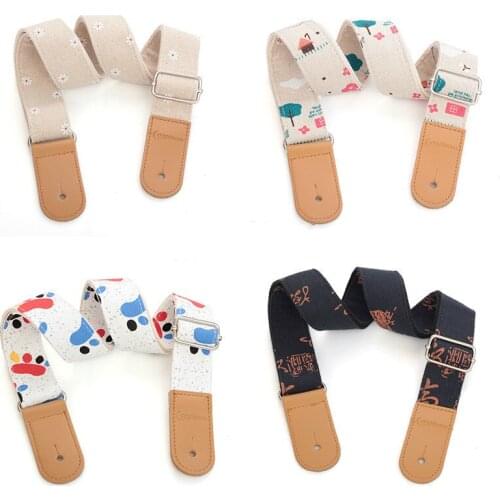 Foreign Trade New Ukulele Straps Cotton and Linen Literary Fan Uk Clari Shoulder Strap Ukulele Diagonal Cross Belt