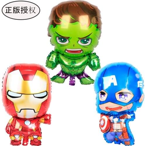 Marvel Avengers Aluminum Foil Balloon Cute Version Spiderman Iron Man Aluminum Foil Balloon Childrens Birthday Decoration