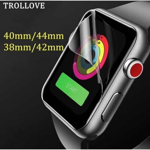 Screen Protector Clear Full Coverage Protective Film for iWatch 5 4 40MM 44MM for Apple Watch 3 2 38MM 42MM (Not Tempered Glass)