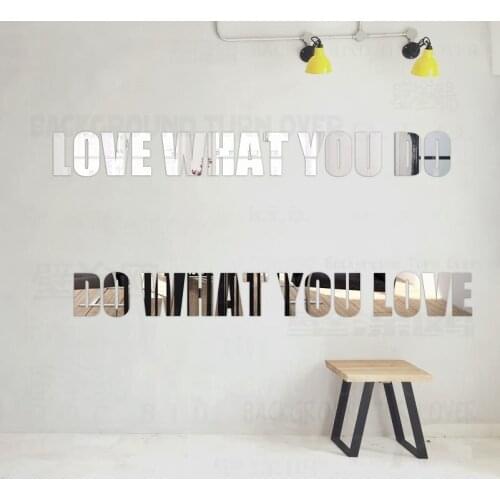 Mirror Wall Stickers Decals Walls Sticker Name English Fonts Quote Live The Life You Love Phrases Scattered Lovely Cute R036