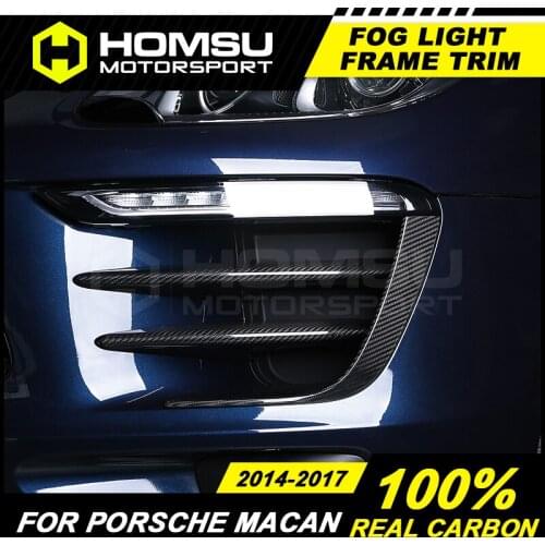 100% Real Carbon For por she mac an Carbon Fiber fog light frame trim for ma can 2014-2017 Facelift Add On side mirror