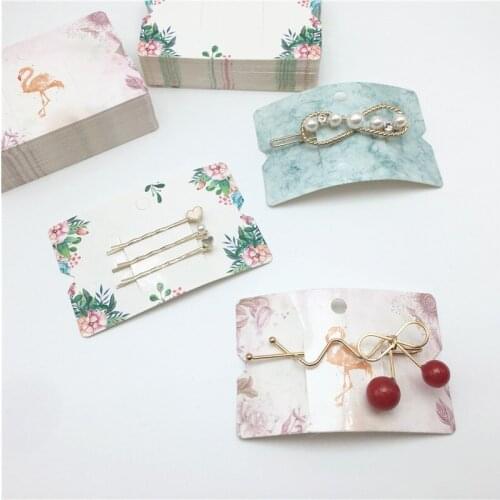100Pcs MultiDesign New Arrival Jewelry Package & Display Cards Paper Girls Hair Clip Cards Paper Hair Ornaments Packing Card