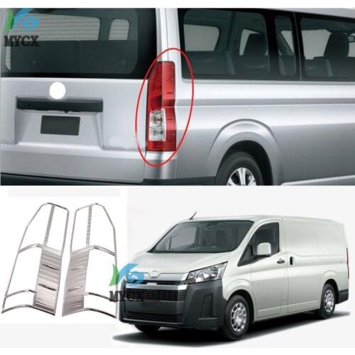 For TOYOTA Hiace 2019 2PCS ABS Chrome Car Rear Taillight Headlight Fog Lamp Cover Trim Car Styling Accessories
