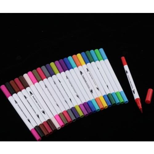 24 Colors Color Marker Set, Brush Pen Set, Fiber Pens, Watercolor Brush Pens