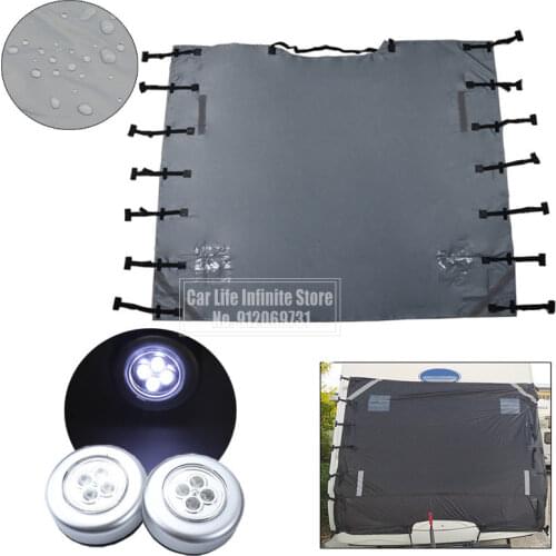 Caravan Accessories RV Front Towing Cover Protector Dustproof Reflective Strip Camper Trailer Caravan Waterproof Cover
