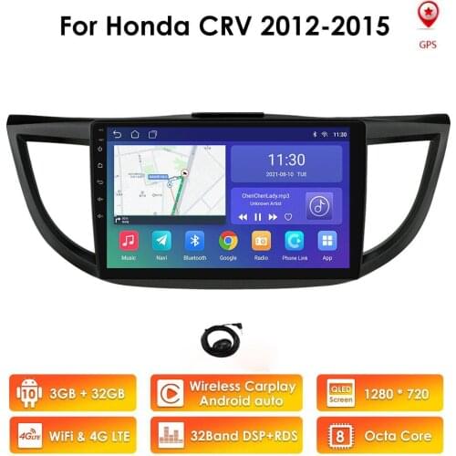 Android Car Radio GPS Player for Honda CRV 2012 -2015 Stereo Multimedia DVR Navigation Multimedia 10.1 Inch Touch Screen WiFi