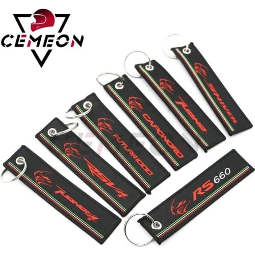 Aprilia Motorcycle Keychain RS660 RSV4 TUONO V4 FUTU RR1000 CAPONORD SHIVER TUONO Embroidered Keychain Key Ring