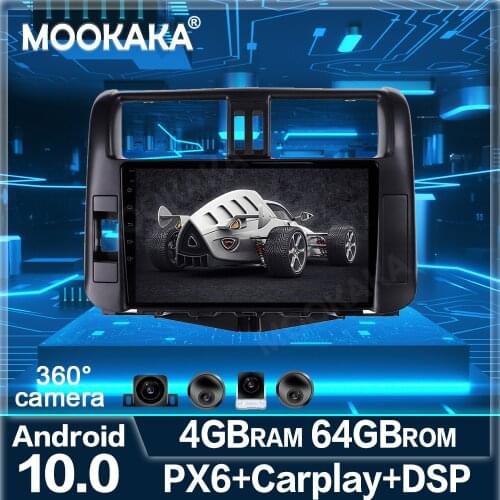 2 Din Stereo Receiver Car Radio Head Unit Audio For Toyota Prado 2010-2013 Android10.0 Car Navigator Multimedia Player Free Map