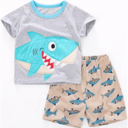 Bambino New Year 2021 Summer T shirt and Short Pants Set of Baby Boy 2-7 Years Children Clothing Set Tees and Shorts Kids Boy
