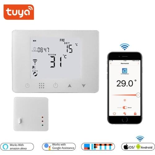 WiFi RF Wireless Room Thermostat Wifi for Gas Boiler Heating or Water Floor Heating Temperature Controller Wifi Thermostat