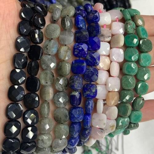 Natural Black Agate Labradorite Lapis Lazuli Pink Opal Garnet Beads 15'' DIY Loose Beads For Jewelry Making Beads Necklace Gift