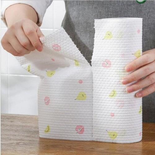 Household printed dish towels disposable wet and dry dishwashing scouring pads and kitchen supplies