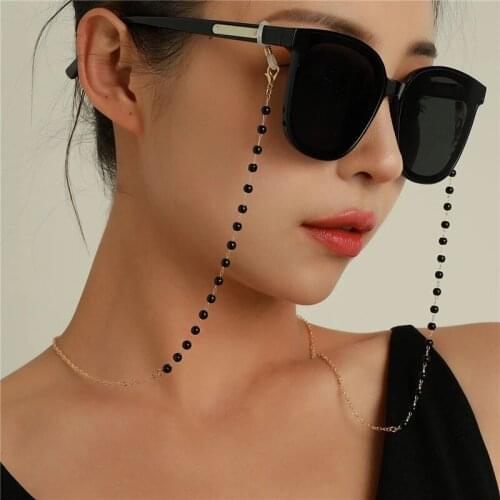 Fashion Eyeglasses Chain Imitation Pearl Beaded Trendy Women Outside Casual Sunglasses Accessory Necklace Gift Mask Hanging Rope