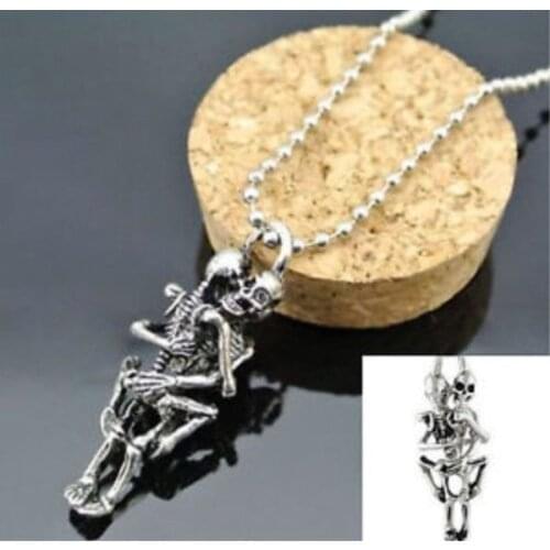 Love Infinity Love Necklace Couple Skulls Hug Chain Pendant necklace skull jewelry