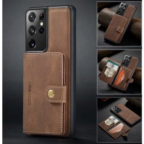 S21 Ultra Funda Case for Samsung Galaxy S21 Ultra S20 FE Note 20 S21 Plus A71 A42 5G Magnetic Card Coque Phone Case Cover