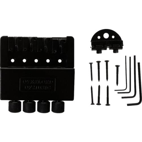 Black Roller Saddle 4String Bass Bridge For Headless Electric Bass Accessory