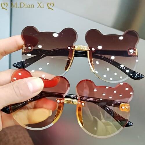 Childrens Sunglasses Baby Sunglasses Glasses Trendy Girls Boys Cute Cartoon Bear Sunglasses Newborn Photography Accessories 0-3