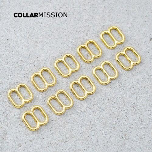 DIY dog collar For 10mm adjustable buckle loop for bag cat dog leash backpacks accessory yellow gold BZK10HJ