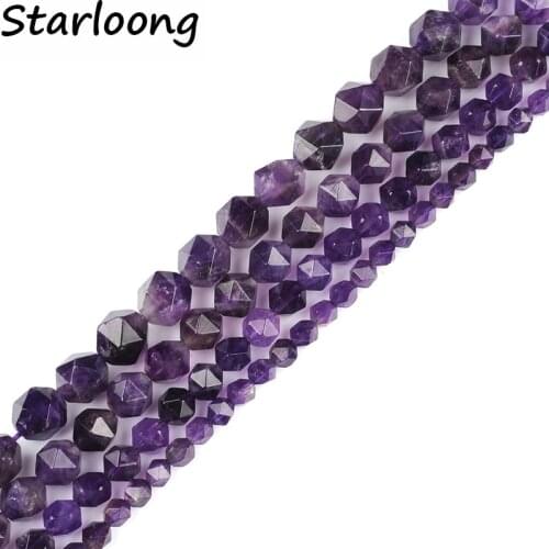6mm 8mm 10mm 12mm AAA Grade Faceted Amethysts Stone Beads Natural Stone Beads DIY Loose Strand Beads Jewelry Making For Bracelet