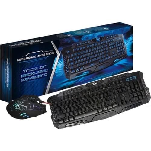 5500DPI Gaming keyboard & Mouse Set Wired keyboard with backlit keyboard Gamer kit Gaming Mouse Set For PC Laptop Tablet LOL KF