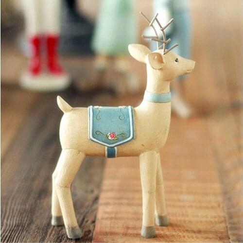 SIMULATION SIKA DEER STATUE ANIMAL RESIN CRAFTWORK TV CABINET SOFT LIVING ROOM DECORATION BIRTHDAY GIFT L2821