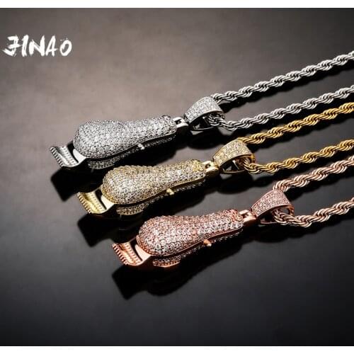 JINAO Nieuwe Mannen Scheermes Hanger Hoge Kwaliteit Micro Pave Zirconia Europese En Amerikaanse Hip Hop Mode-sieraden Voor gift