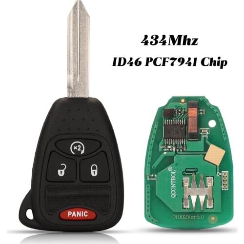 Jingyuqin 3+1 Buttons 434MHZ Remote Control Car Key ID46 PCF7941 Chip Fob For Jeep Cherokee Commander Grand Liberty Wrangler