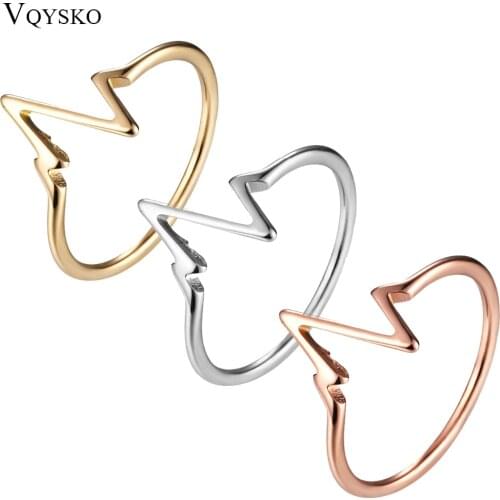 Love Heartbeat Wedding Ring For Women Stainless Steel Party Accessory Jewelry Rings Wholesale
