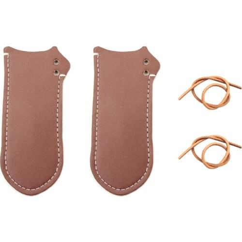2PCS Outdoor Pot Hot Handle Leather Cover Iron Pan Frying Pan Cover Cast Iron Frying Pan Handle Pan Anti-scalding Leather Cover