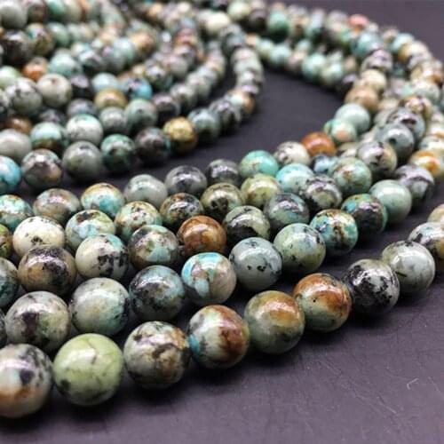 1 Strand Natural African Turquoised Beads 4-12mm Pick Size Great Quality Round Spacer Stone Manual Bracelet/Necklace Findings